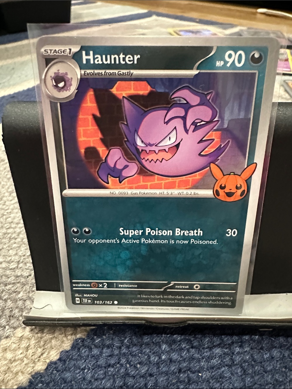 Haunter Pokémon Card - 103 Purple Ghost Type